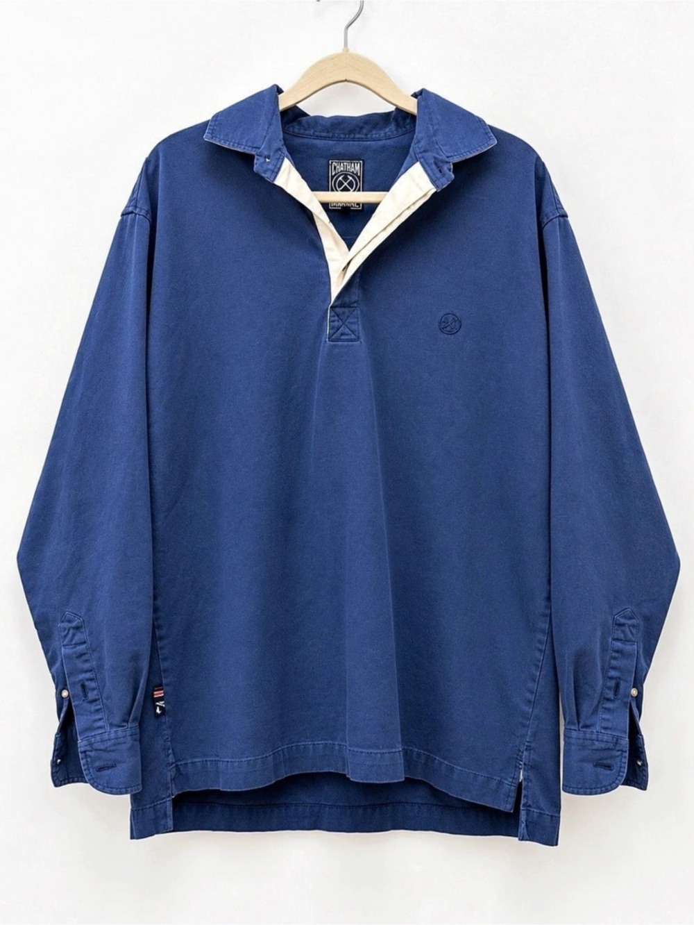 Chatham Marine Large Navy Sailing Rugby Pullover Nautical Shirt